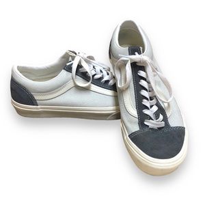 Vans Unisex Old Skool Canvas Sneakers Blue Gray